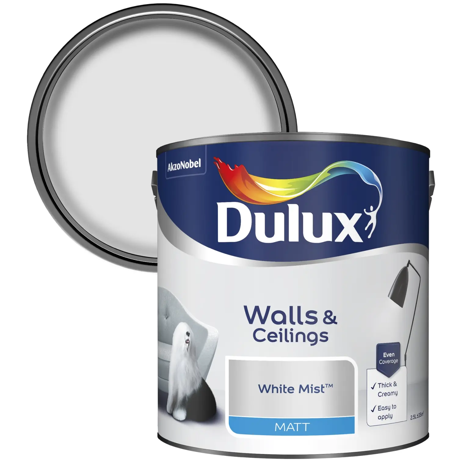Dulux Matt White Mist 2.5L