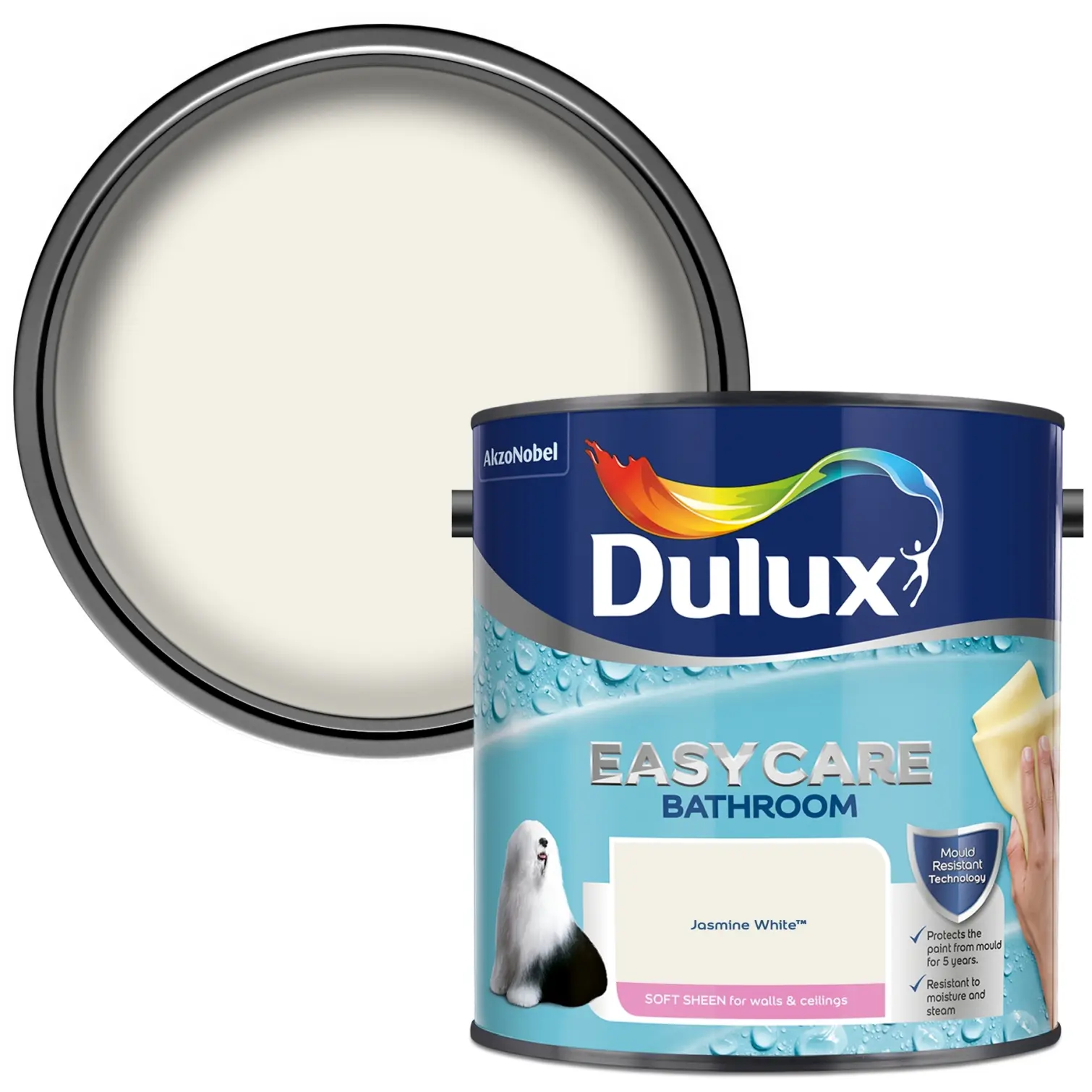 Dulux Easycare Bathroom Jasmine White 2.5L