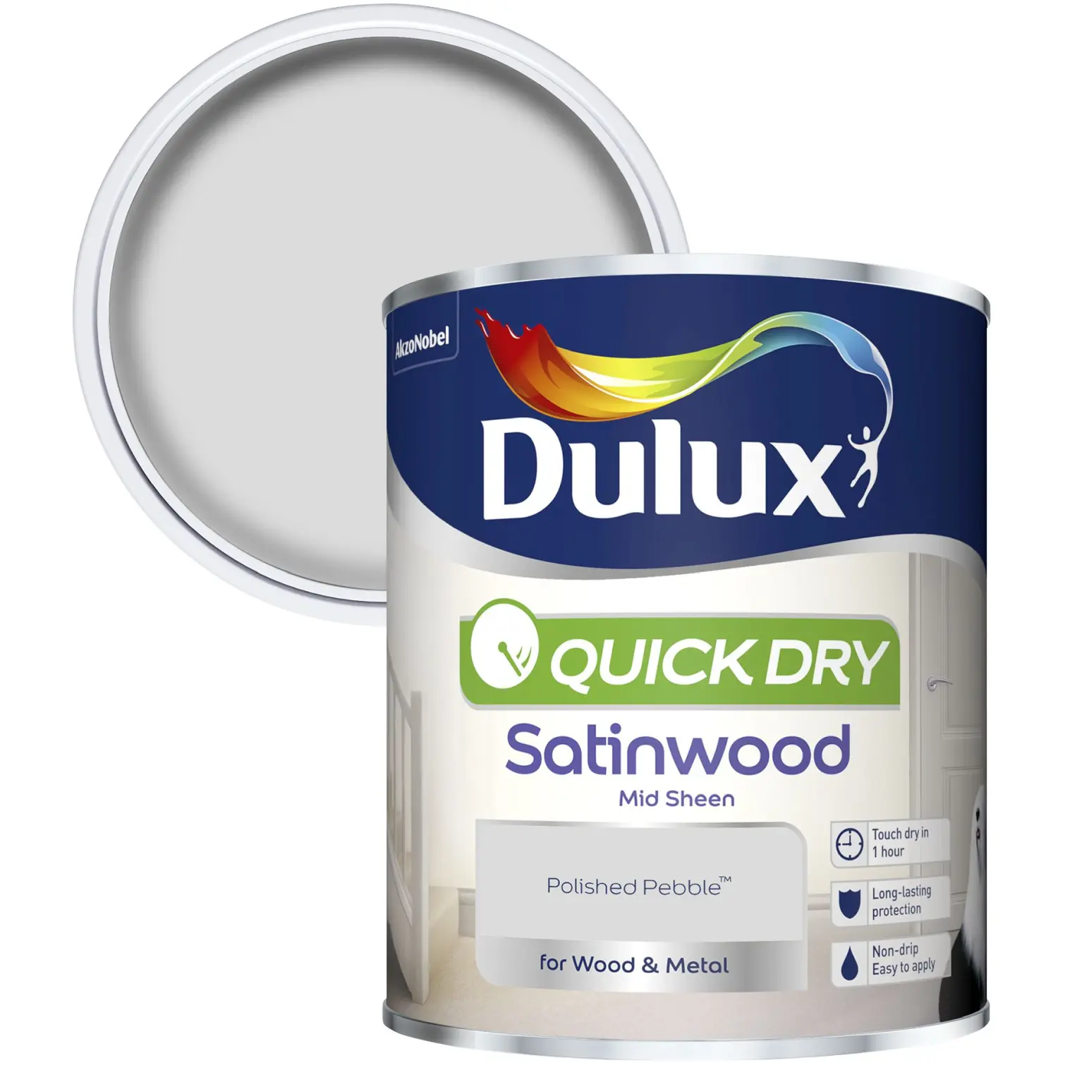 Dulux Quick Dry Satinwood Polished Pebble 750ml