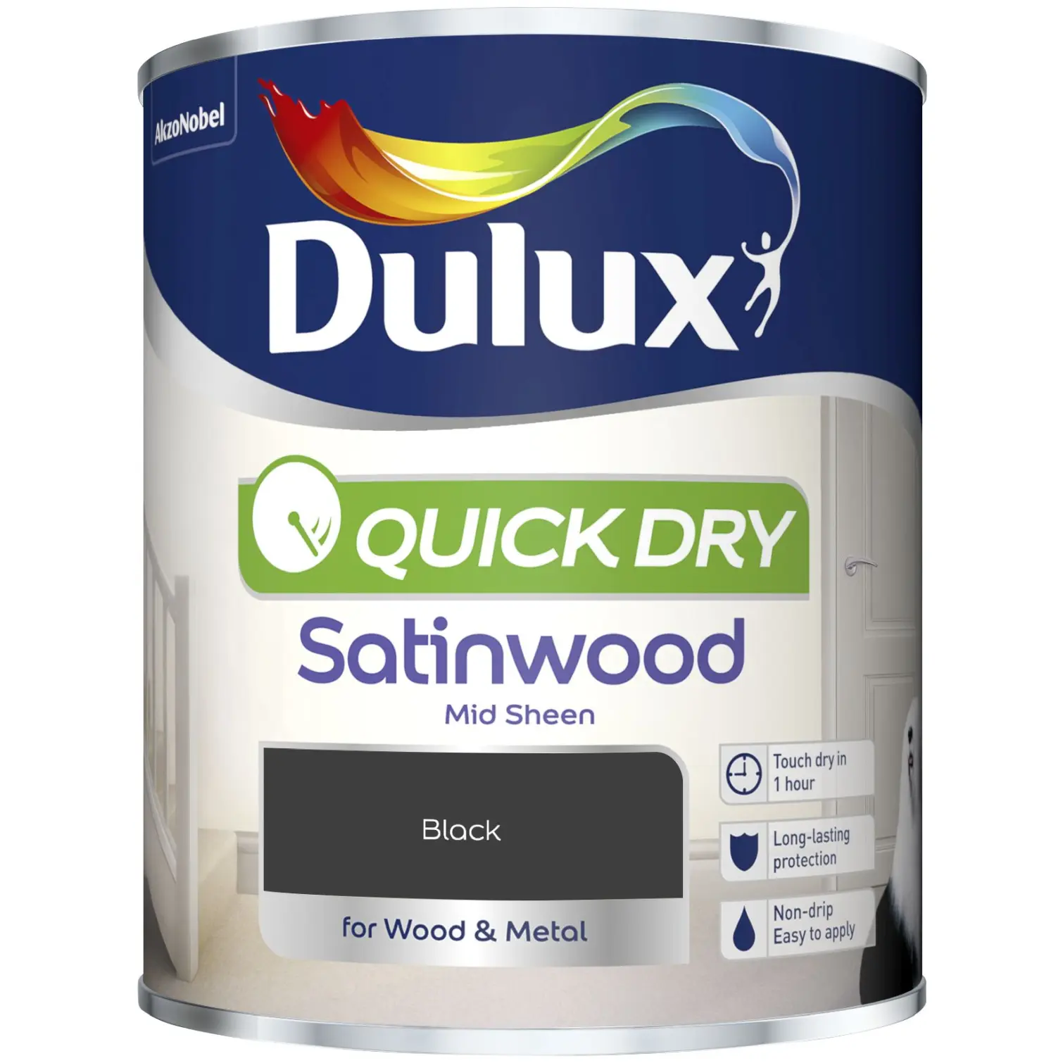 Dulux Quick Dry Satinwood Black 750ml