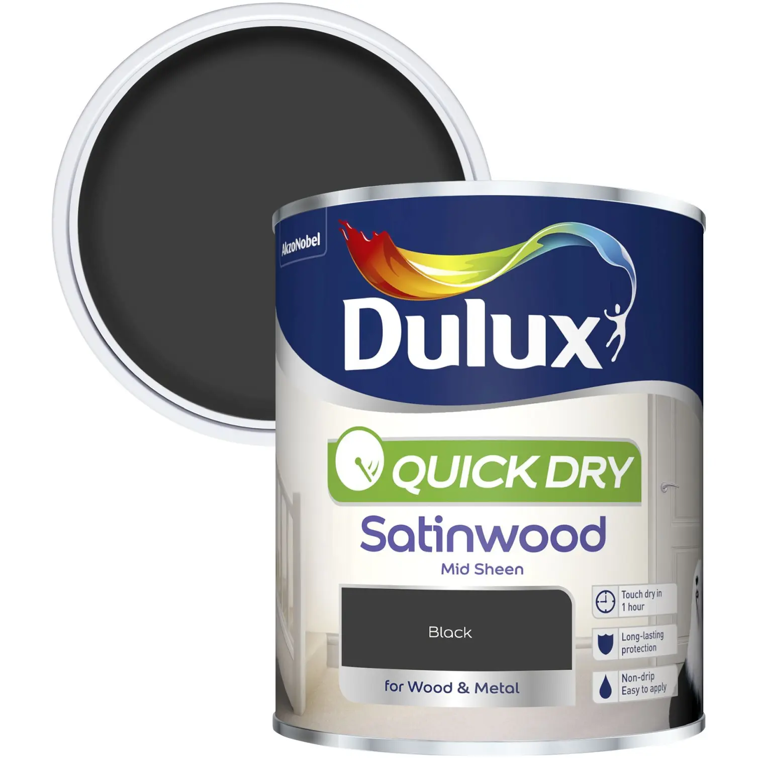 Dulux Quick Dry Satinwood Black 750ml