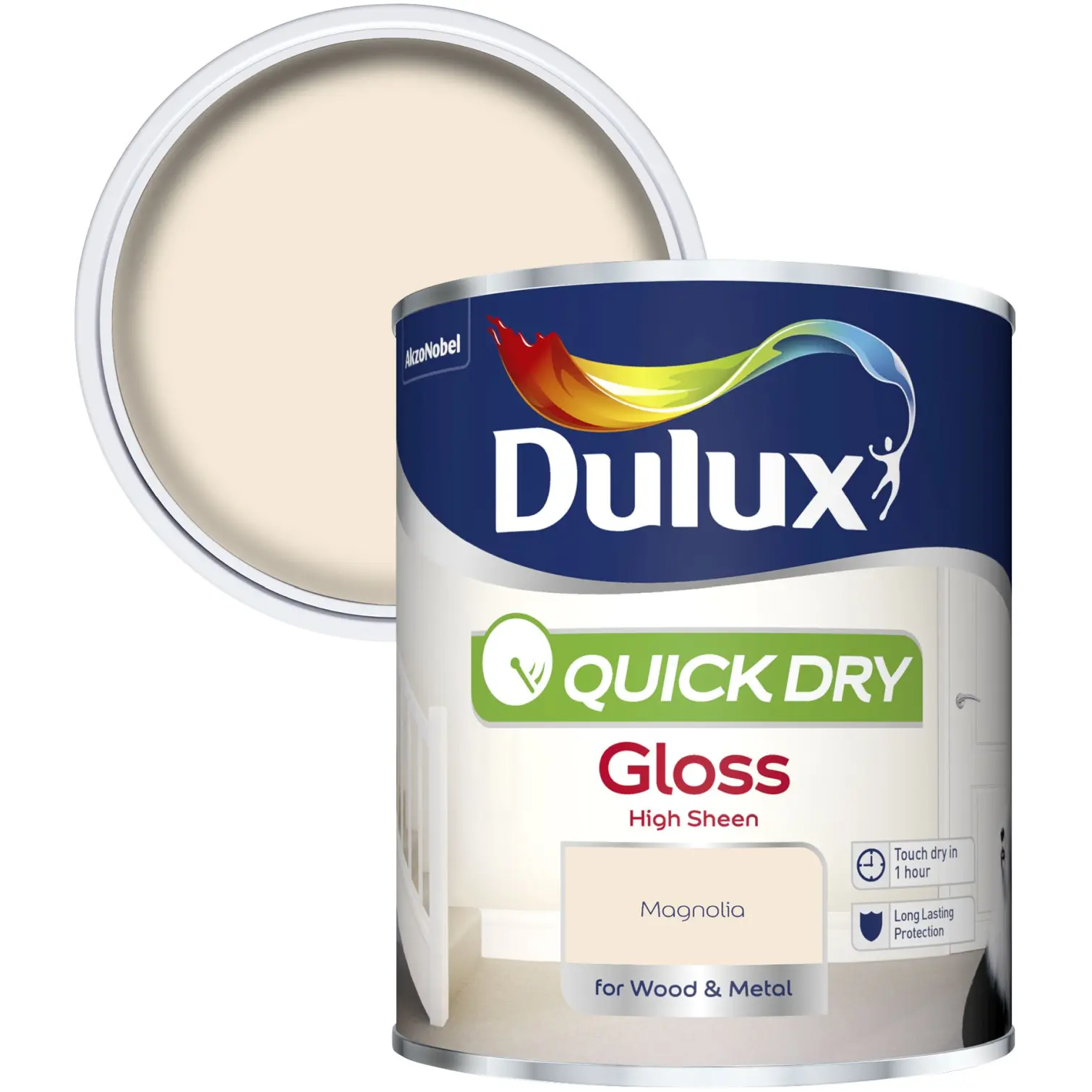 Dulux Quick Dry Gloss Magnolia 750ml