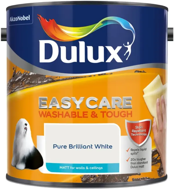 Dulux Easycare Matt Pure Brilliant White 2.5L