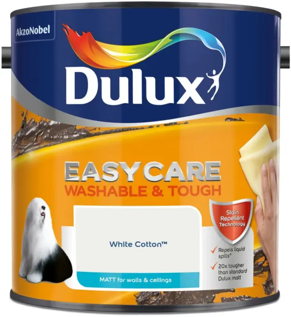 Dulux Easycare Matt White Cotton 2.5L