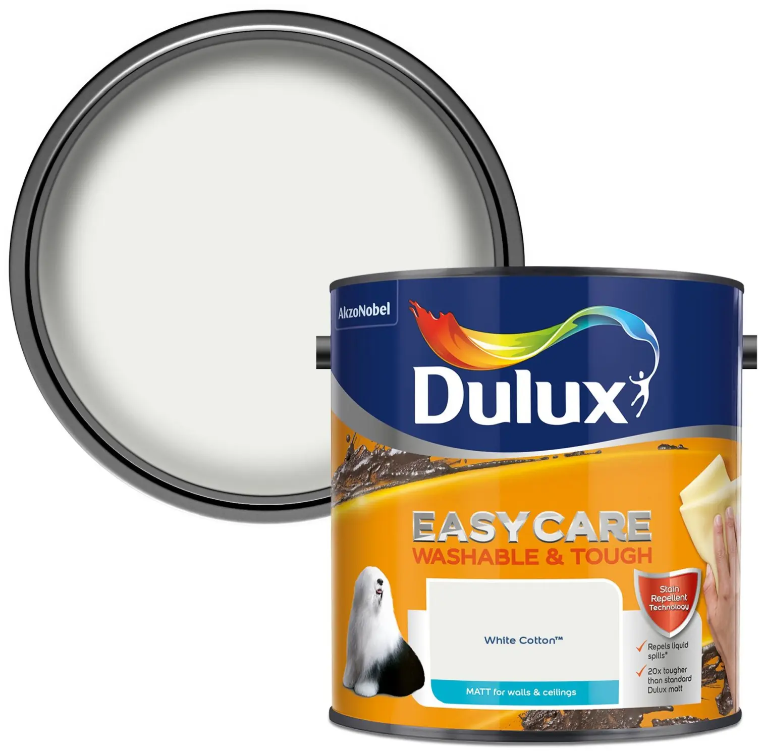 Dulux Easycare Matt White Cotton 2.5L