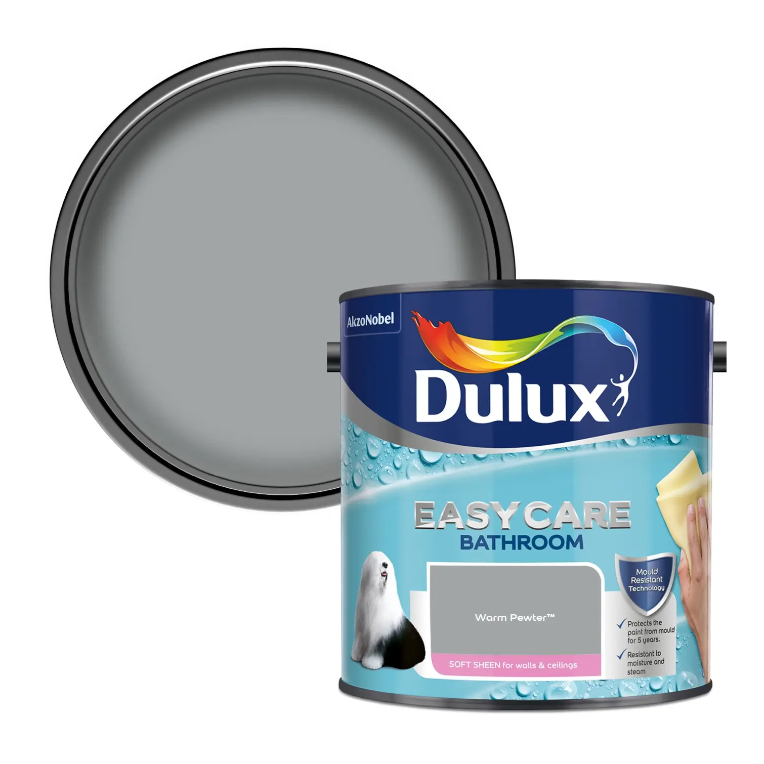 Dulux Easycare Bathroom Warm Pewter 2.5L