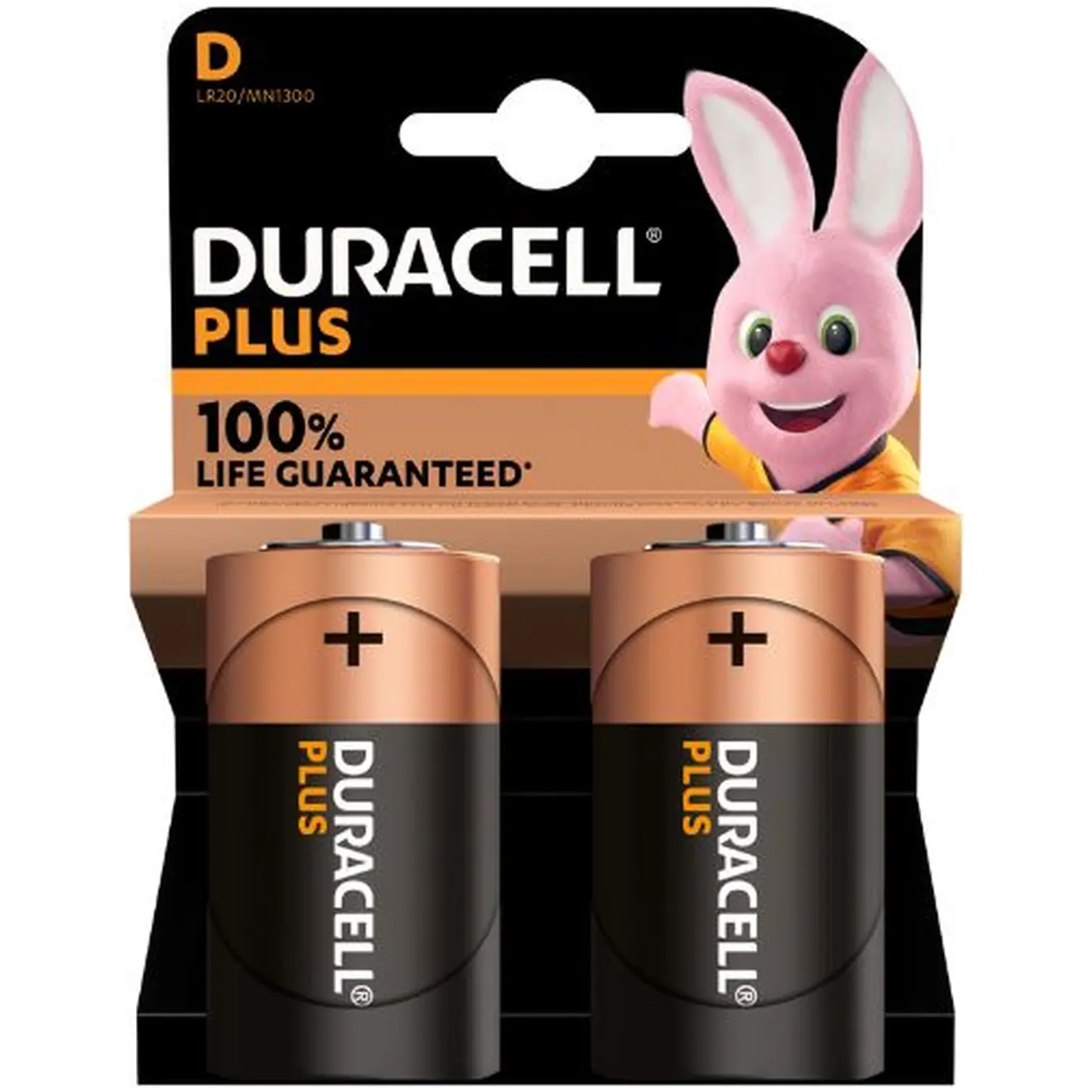 Duracell Plus D Batteries pk2