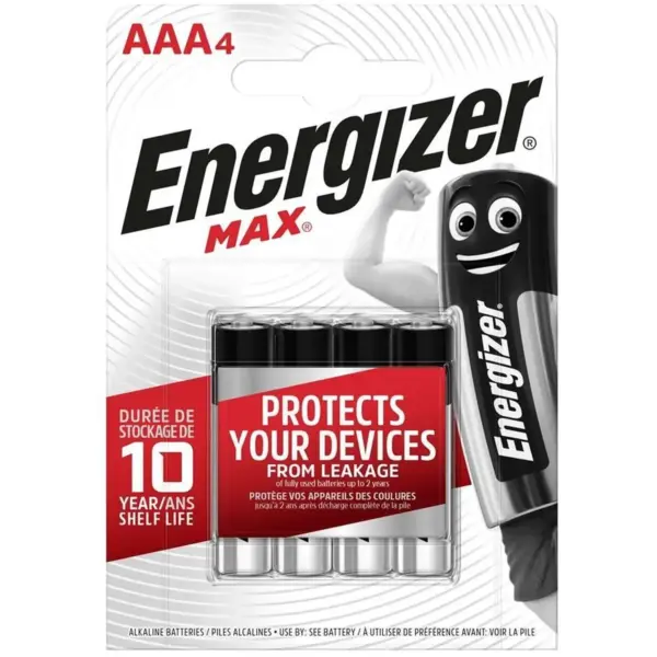 DUR0248 Energizer Max AAA Batteries pk4
