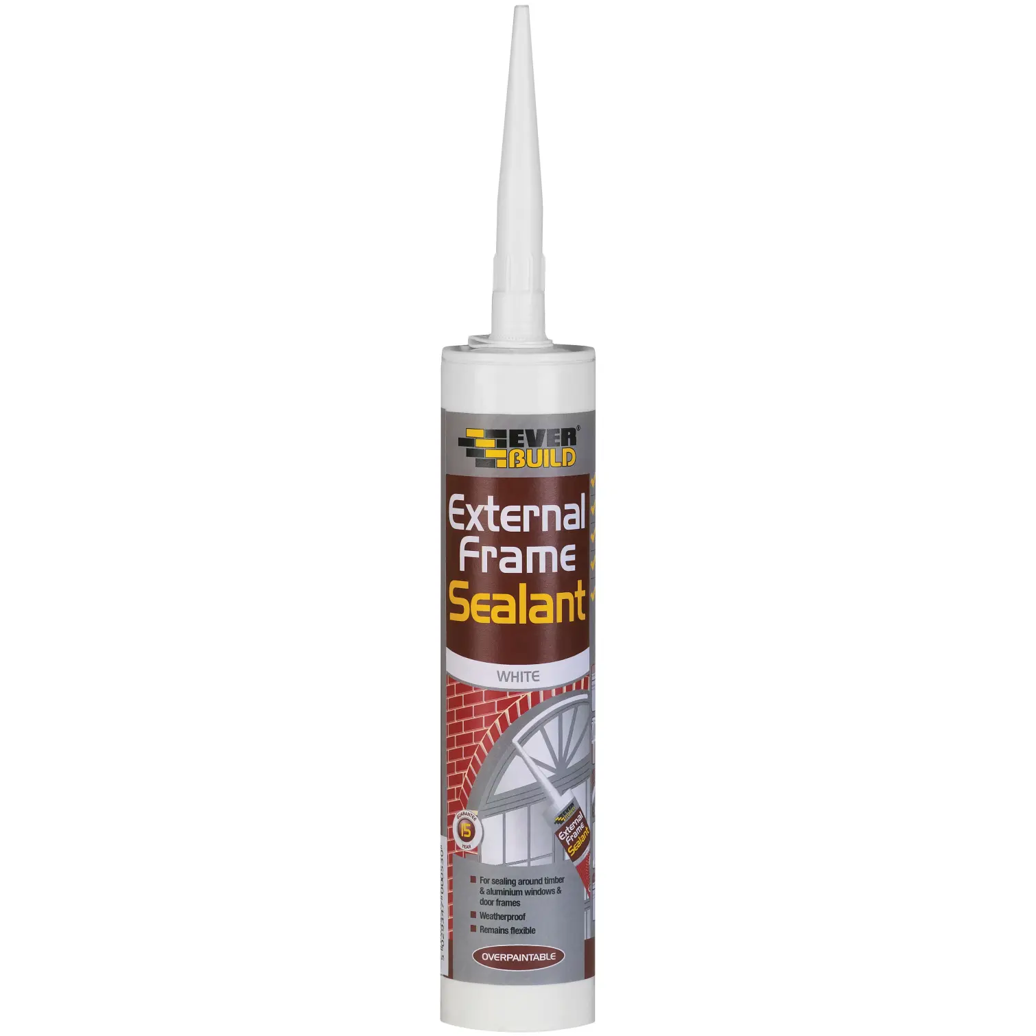 Everbuild White 290ml Frame Sealant Acrylic white acrylic frame sealant for windows and doors