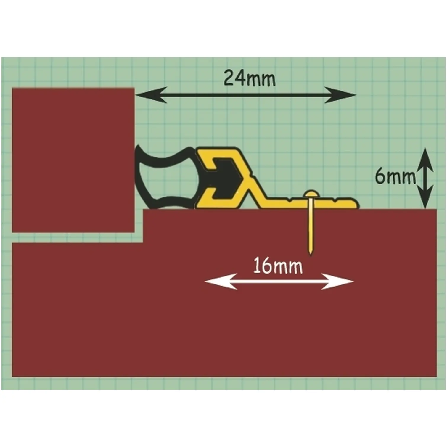 Exitex 5.1m Standard Door Seal Set Gold
