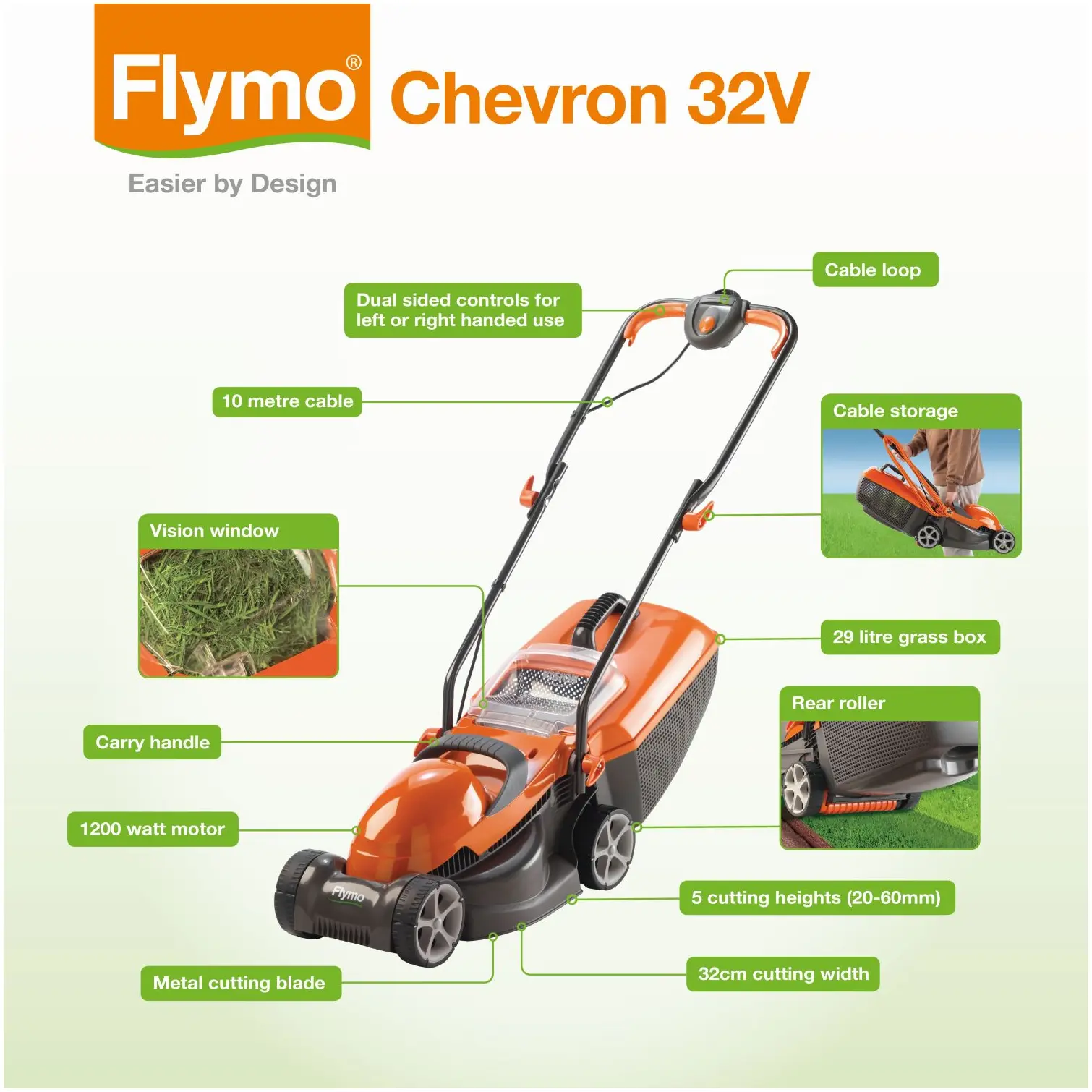 Flymo Chevron 32V Electric Lawnmower