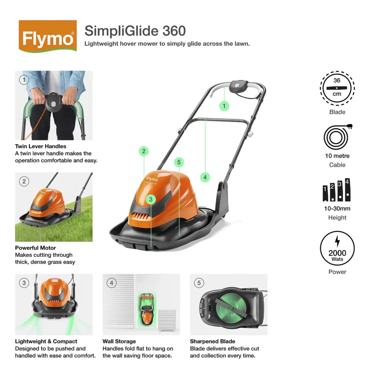 Flymo SimpliGlide 360 Corded Hover Lawn Mower