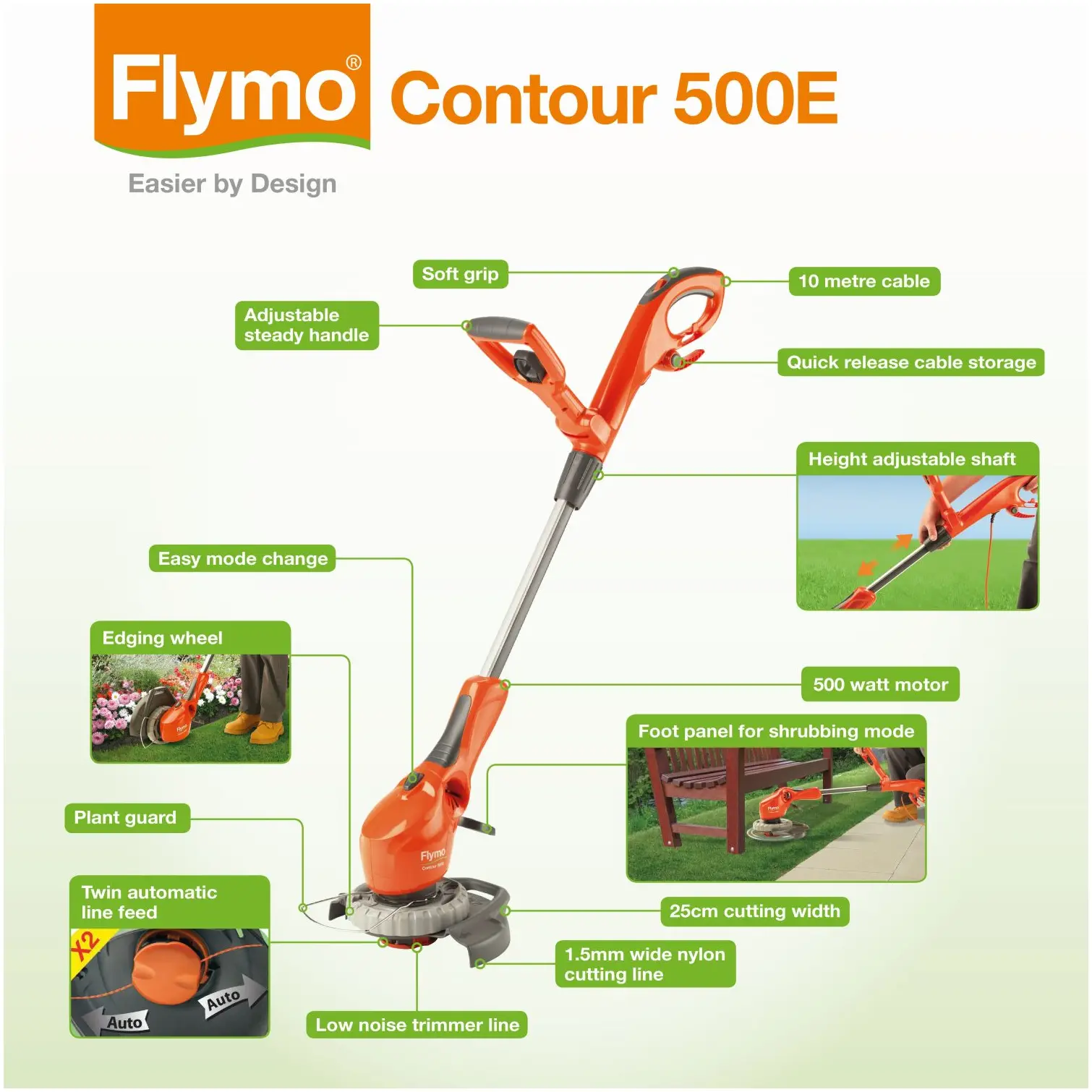 Flymo Contour 500E Corded Grass Trimmer