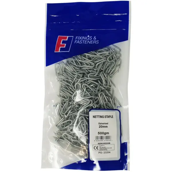 Forgefix 500g Netting Staples GALV 25mm(3/4"