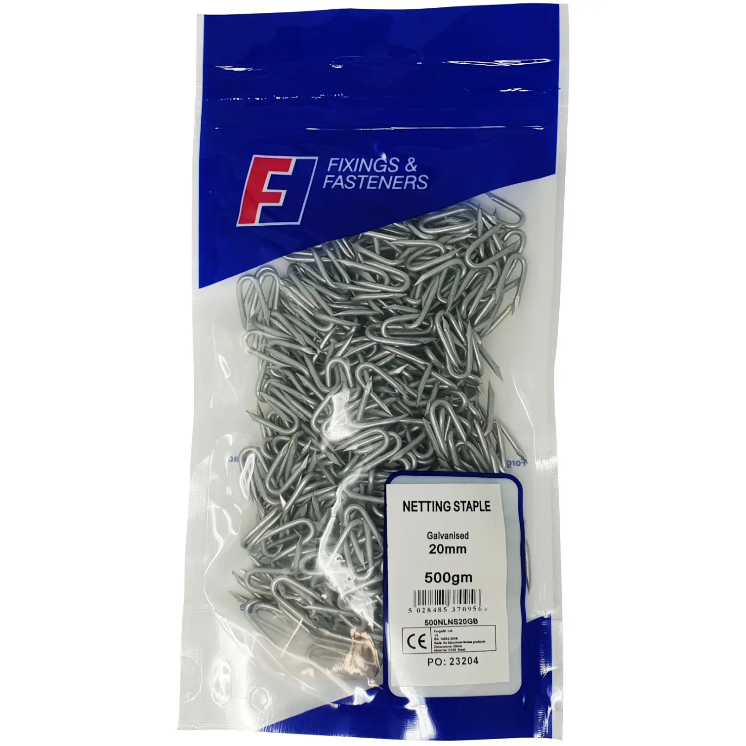 Forgefix 500g Netting Staples GALV 25mm(3/4"