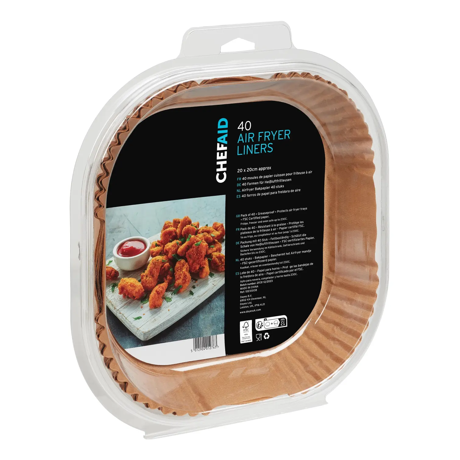 Chef Aid Air Fryer Liners 20x20cm 40 Pack