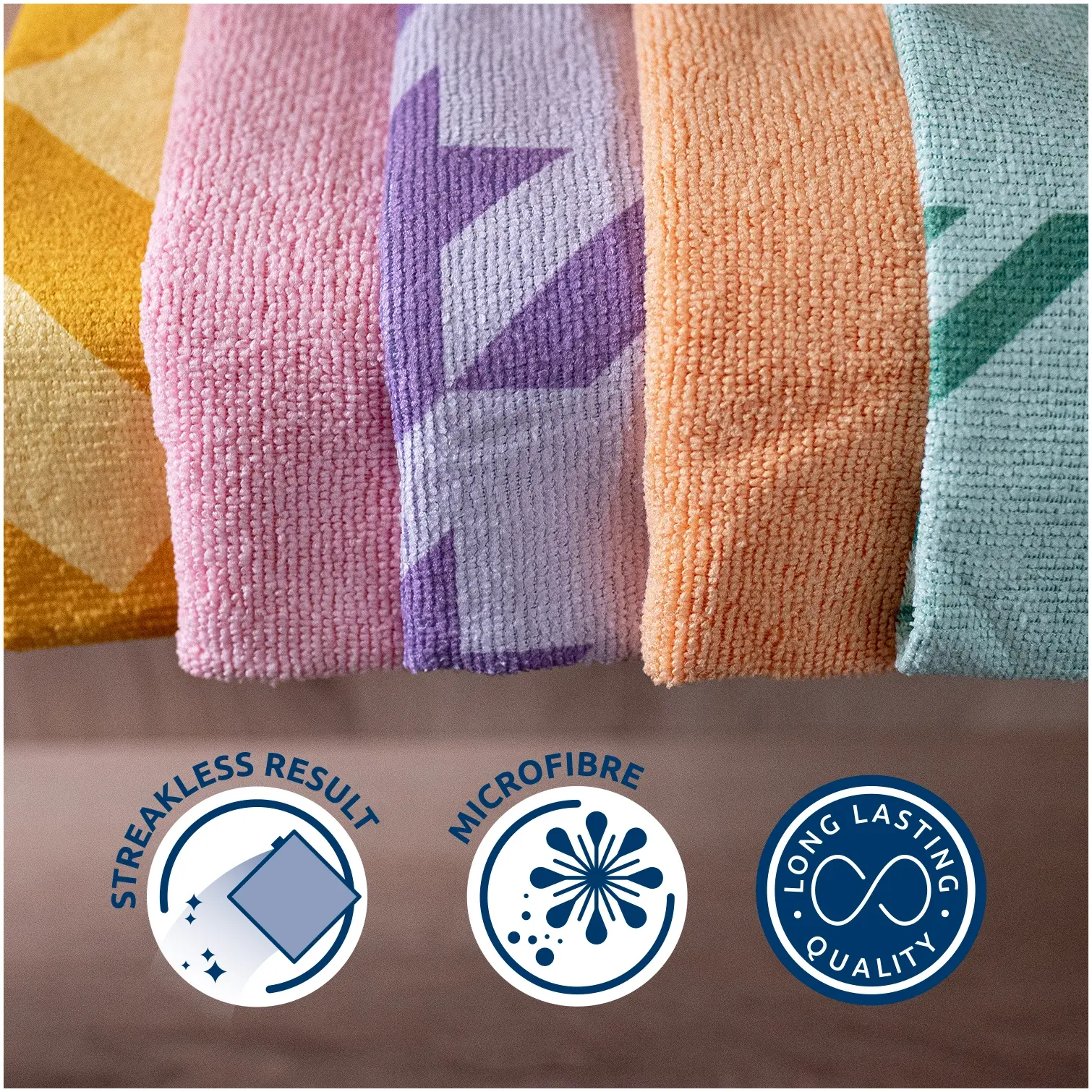 Sorbo Microfibre Cloths Pastel Prints Pack of 5