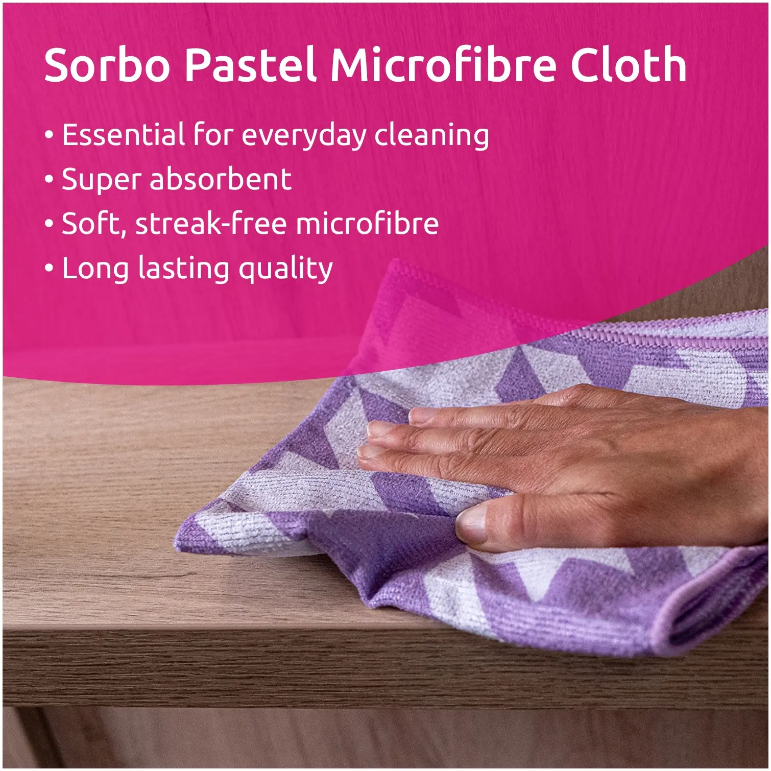 Sorbo Microfibre Cloths Pastel Prints Pack of 5