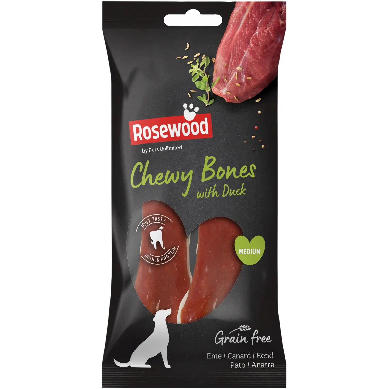 Rosewood Dog Medium Chewy Bones Duck