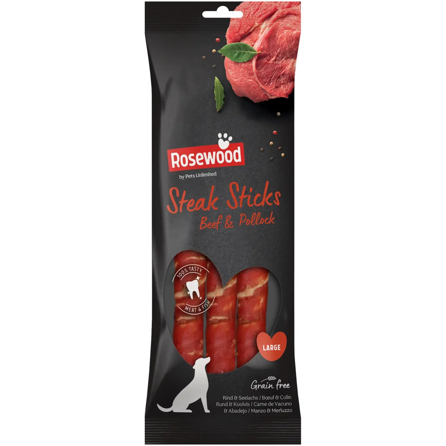 Rosewood Dog Large Steak Sticks Beef & Pollock