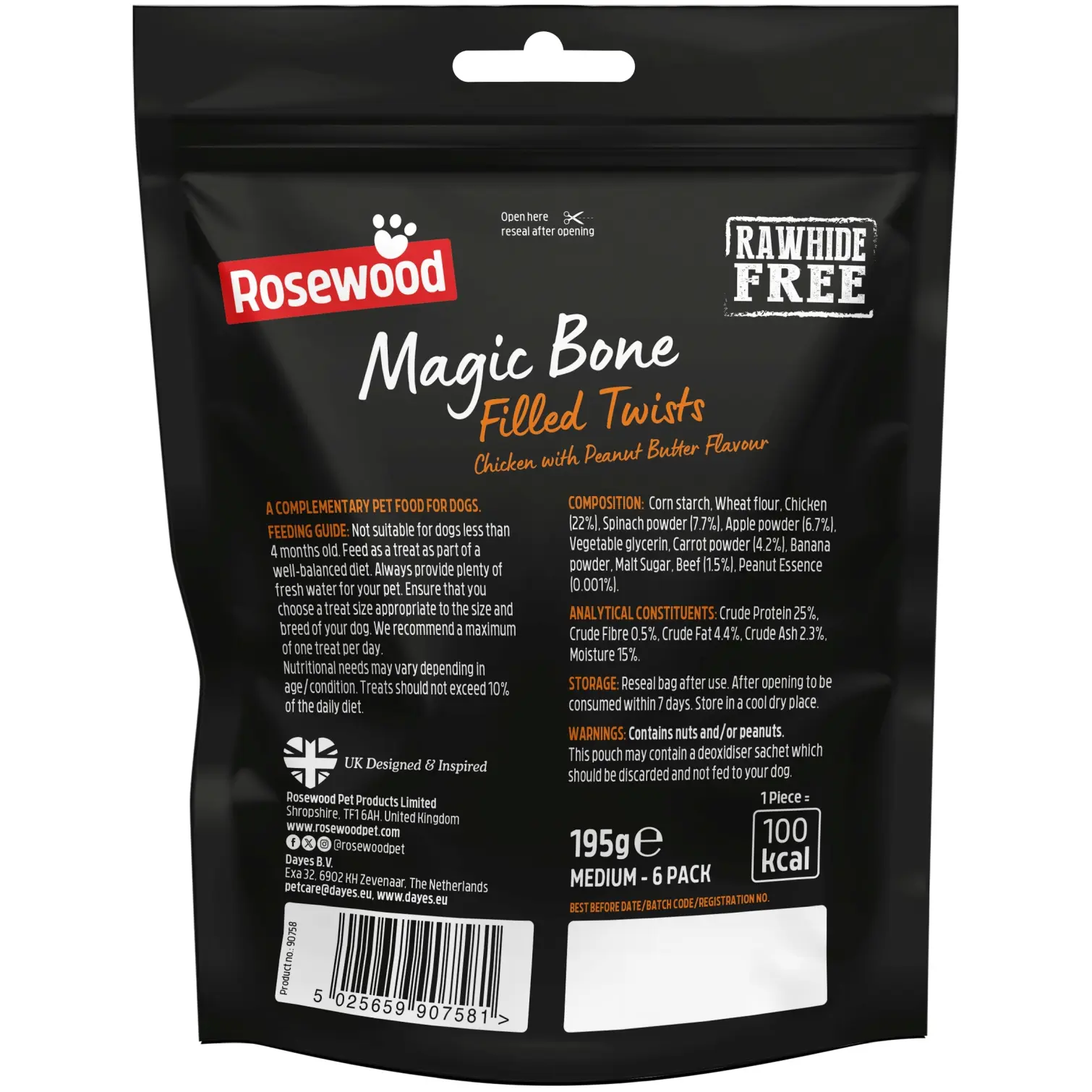 Rosewood Dog Medium Magic Bone Filled Twists