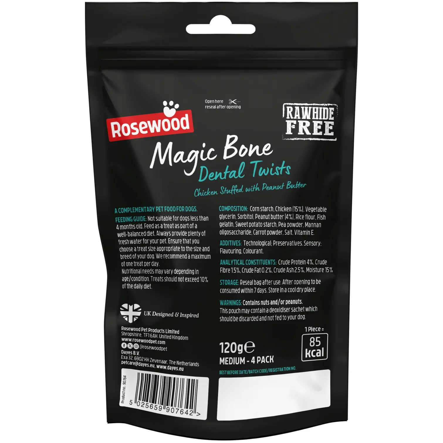 Rosewood Dog Medium Magic Bone Dental Twists