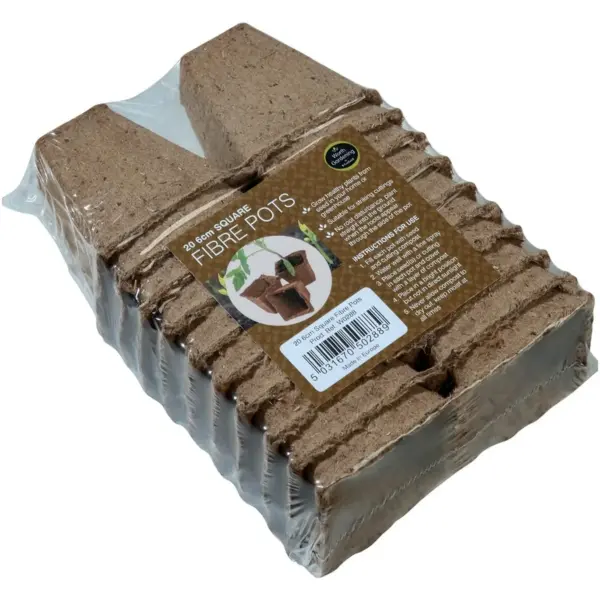 Square Fibre Pots 6cm pk20
