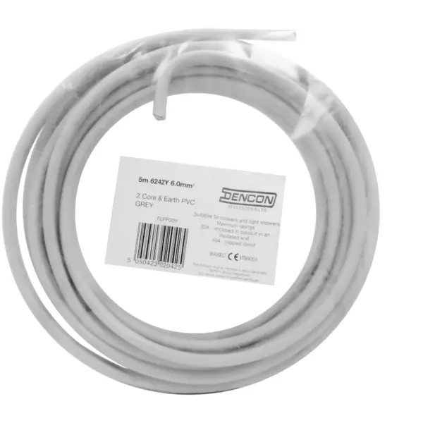 5m 6.0mm Twin & Earth Grey
