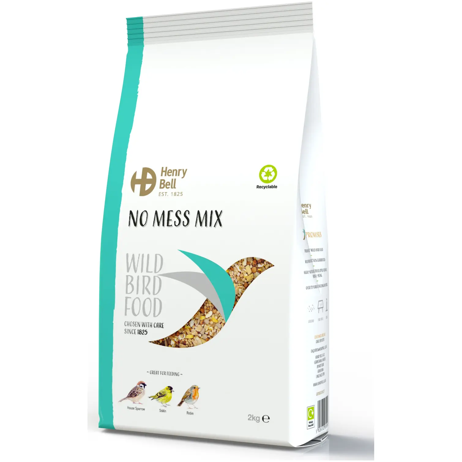 Henry Bell Wild Bird Food No Mess Mix 2kg wild bird food and feeder Scotland