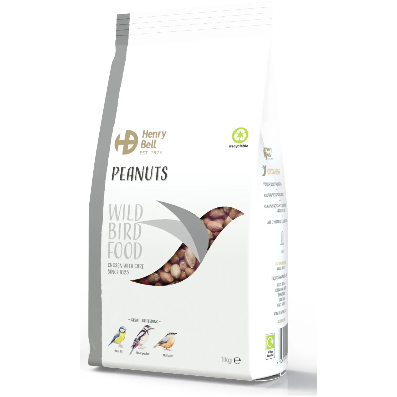 Henry Bell Wild Bird Food Peanuts 1kg