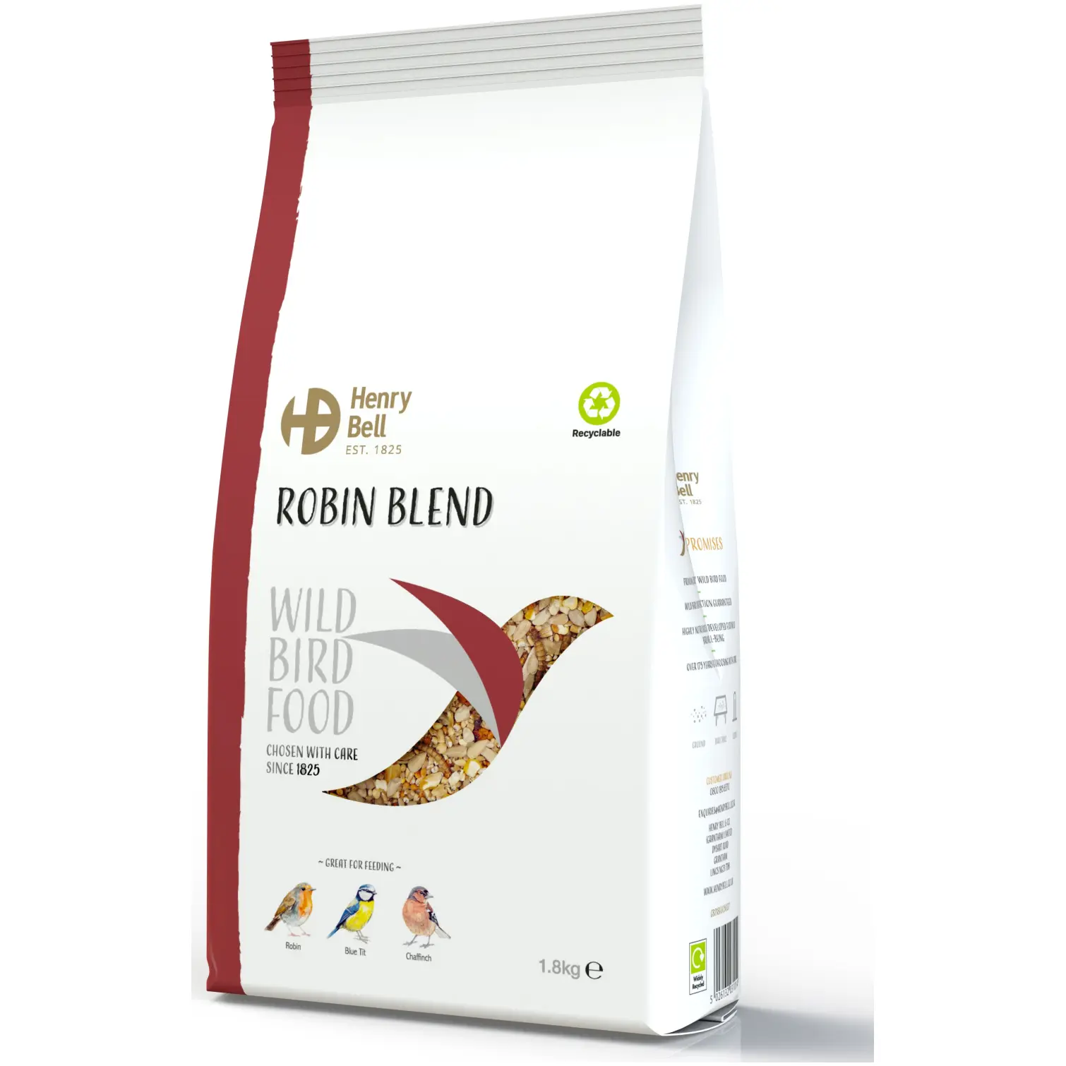 Henry Bell Wild Bird Food Robin Blend 1.8kg robin blend wild bird food with mealworms