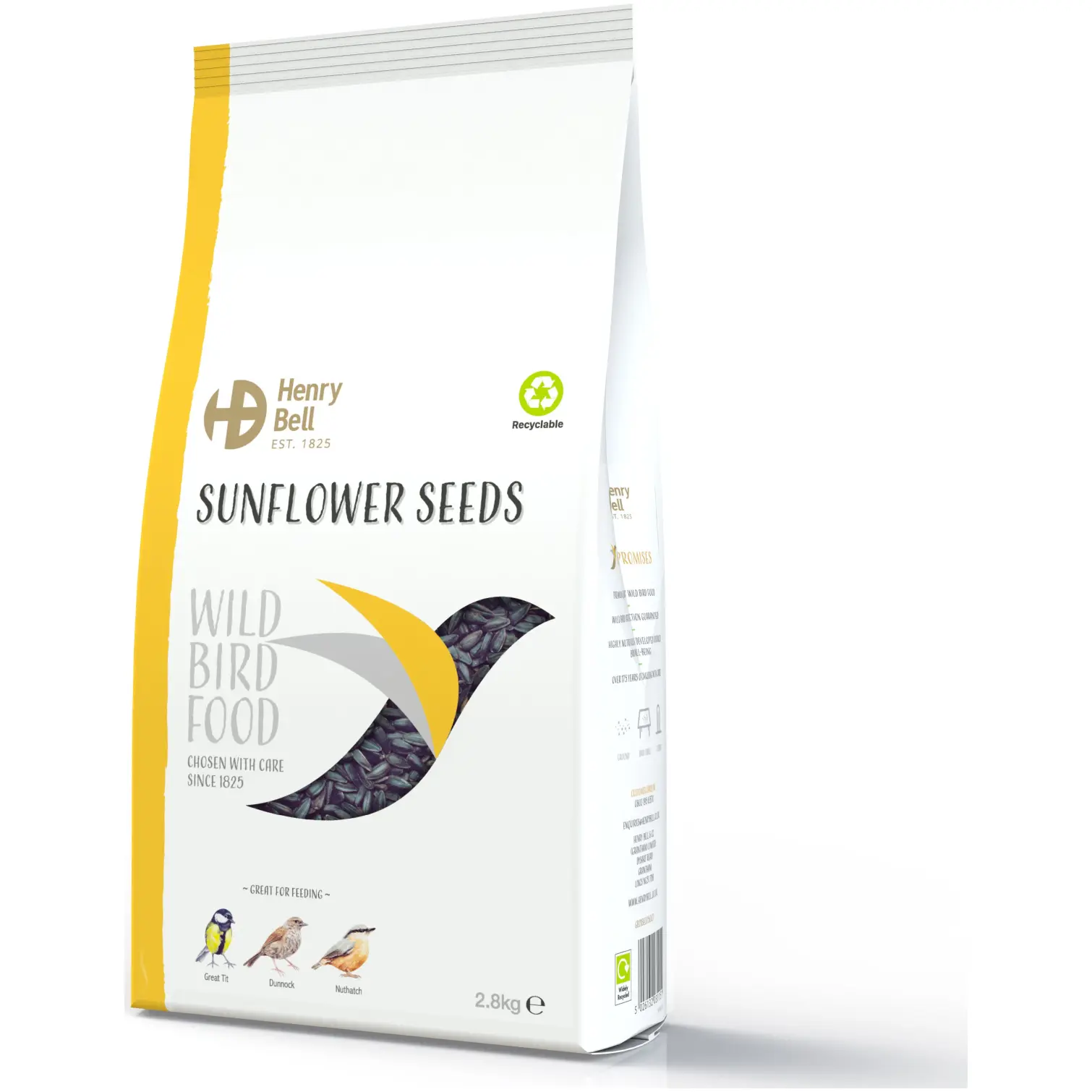 Henry Bell Wild Bird Food Black Sunflower Seeds 2.8kg wild bird food and feeder Scotland