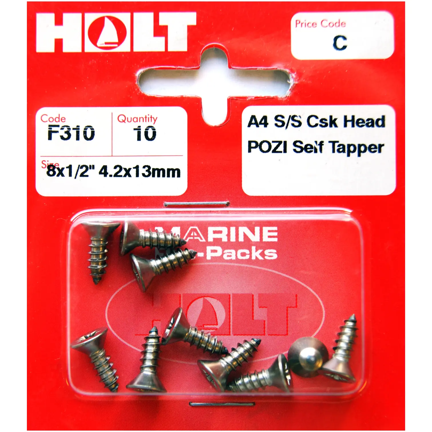 Holt S/Steel CSK Pozi Selftap 4.2x13mm