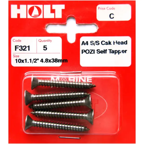 Holt S/Steel CSK Pozi Selftap 4.8x38mm