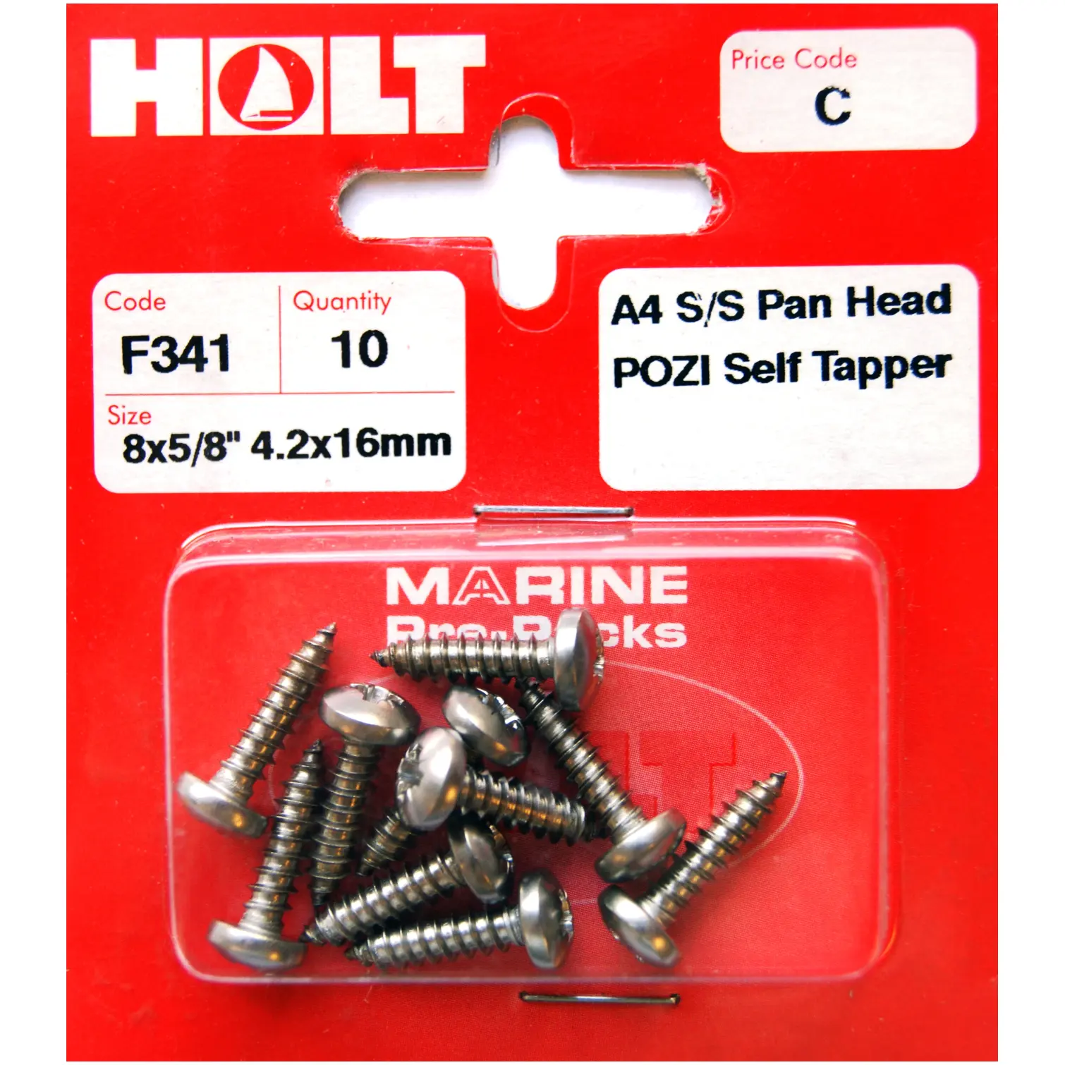 Holt S/Steel Pan Pozi Selftap 4.2x16mm