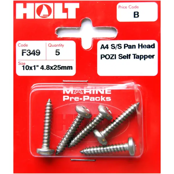 Holt S/Steel Pan Pozi Selftap 4.8x25mm