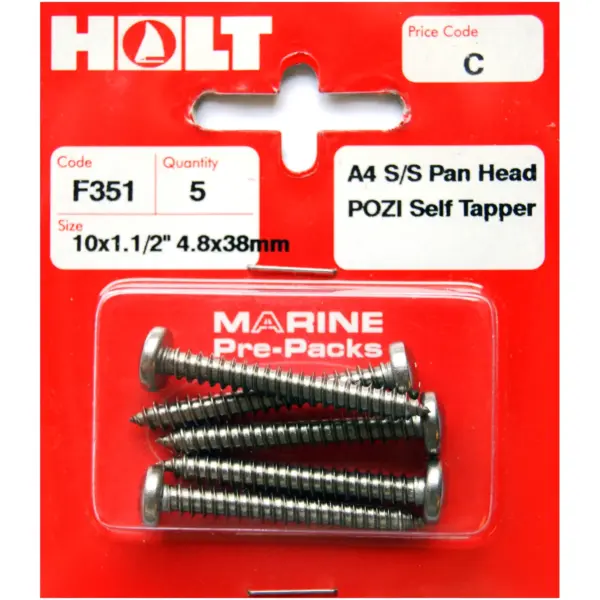 Holt S/Steel Pan Pozi Selftap 4.8x38mm