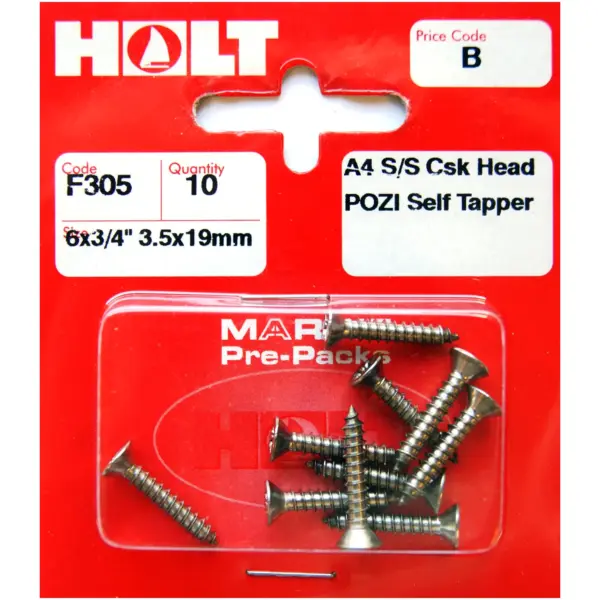 Holt S/Steel CSK Pozi Selftaper 3.5 x 19mm