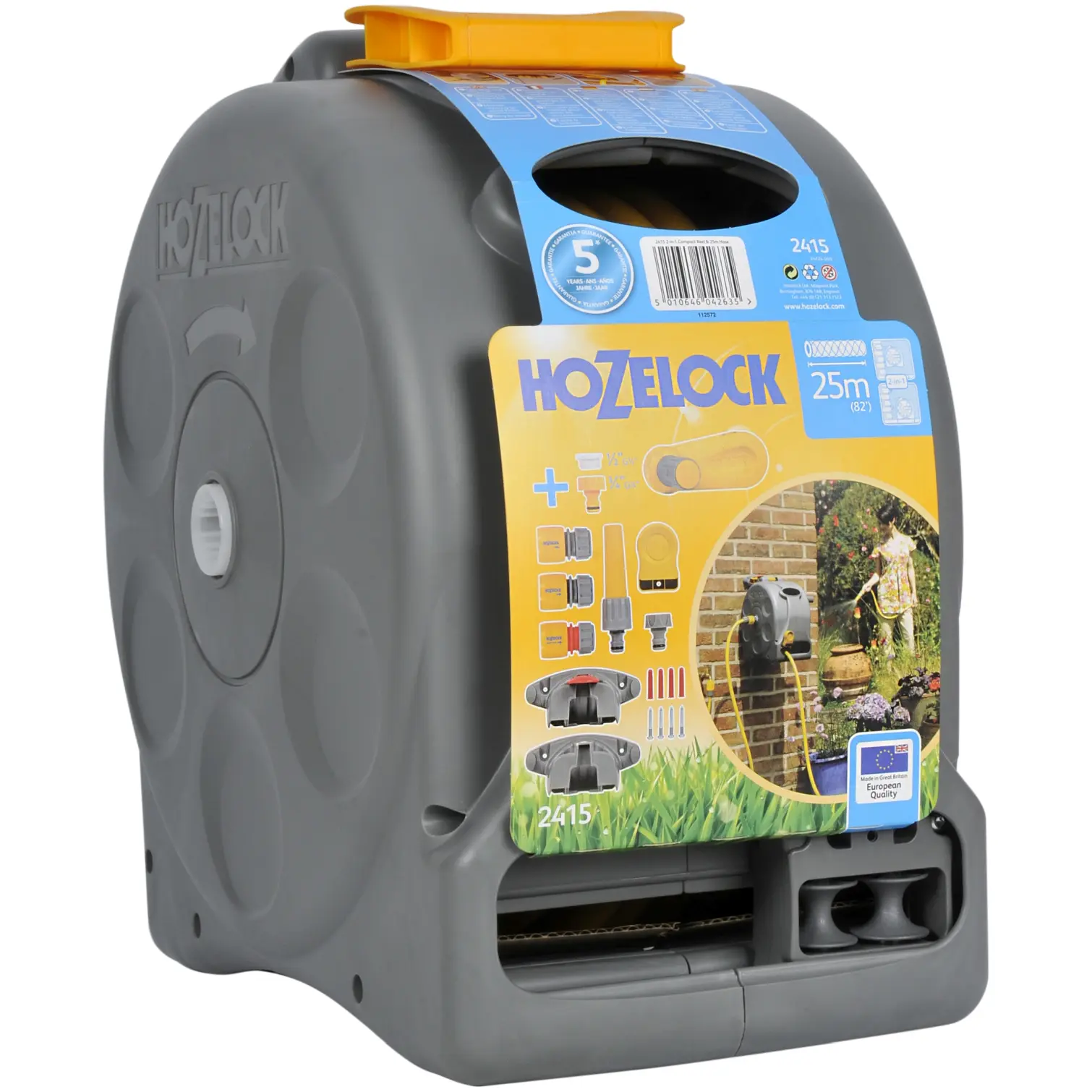 Hozelock 2415 25m(82ft) 2in1 Compact Reel