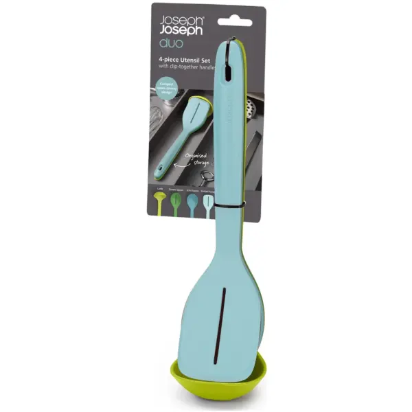 Joseph Joseph Duo 4 Piece Utensil Set With Clip Together Handles