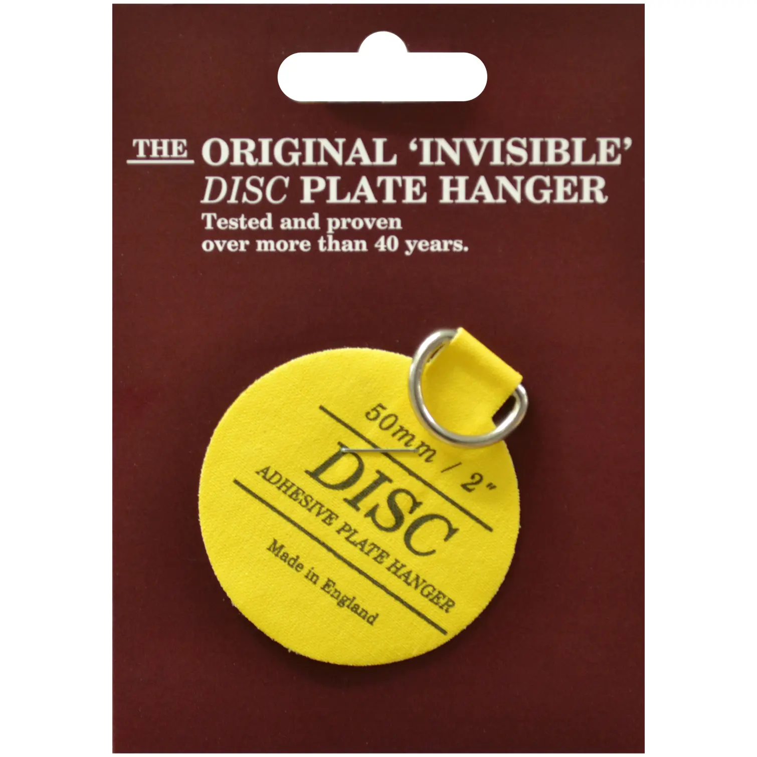 The Original Invisible Disc Plate Hanger 50mm for displaying plates on a wall UK