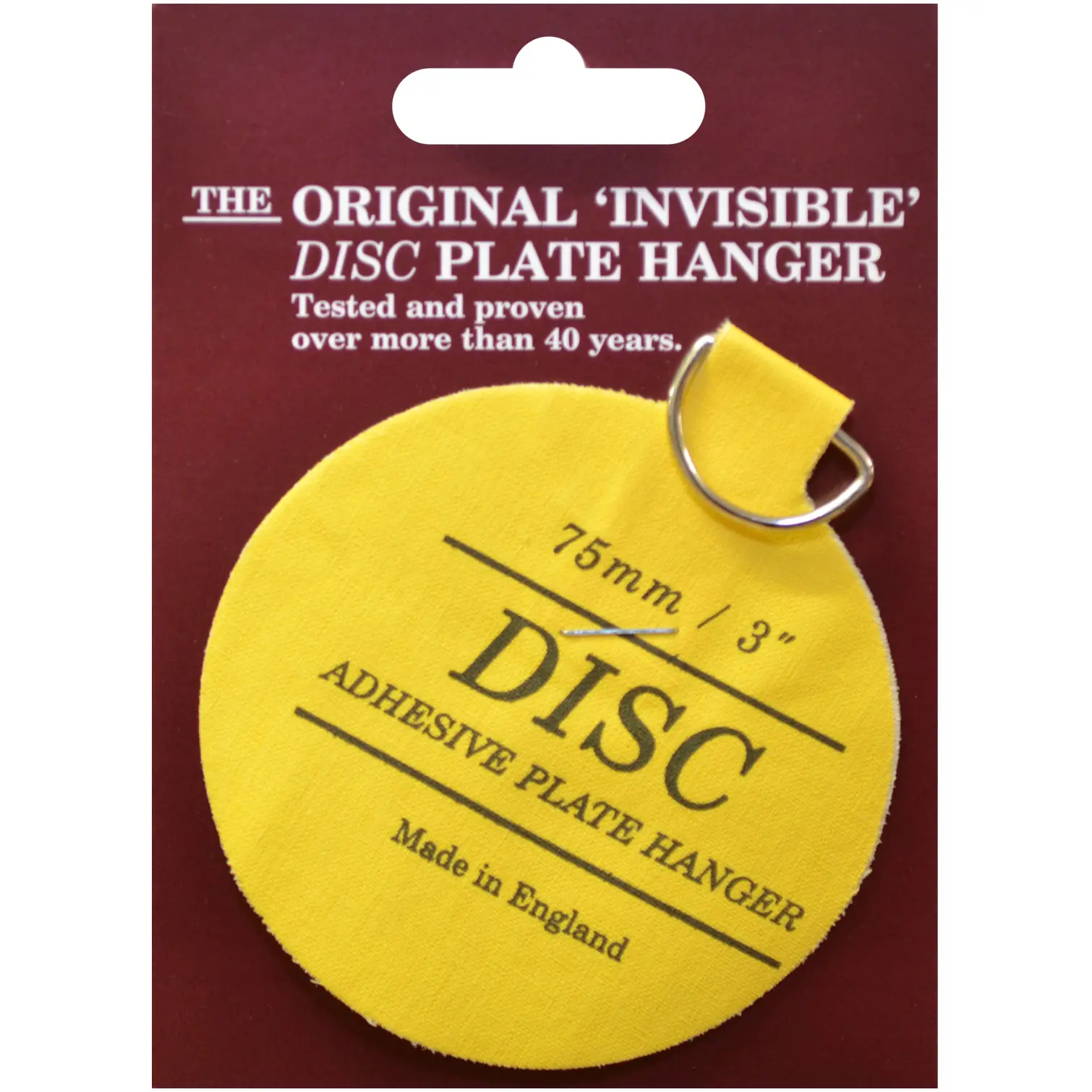 The Original Invisible Disc Plate Hanger 75mm for displaying plates on a wall UK