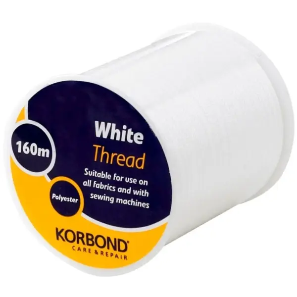 Korbond Polyester Thread White 160 meters