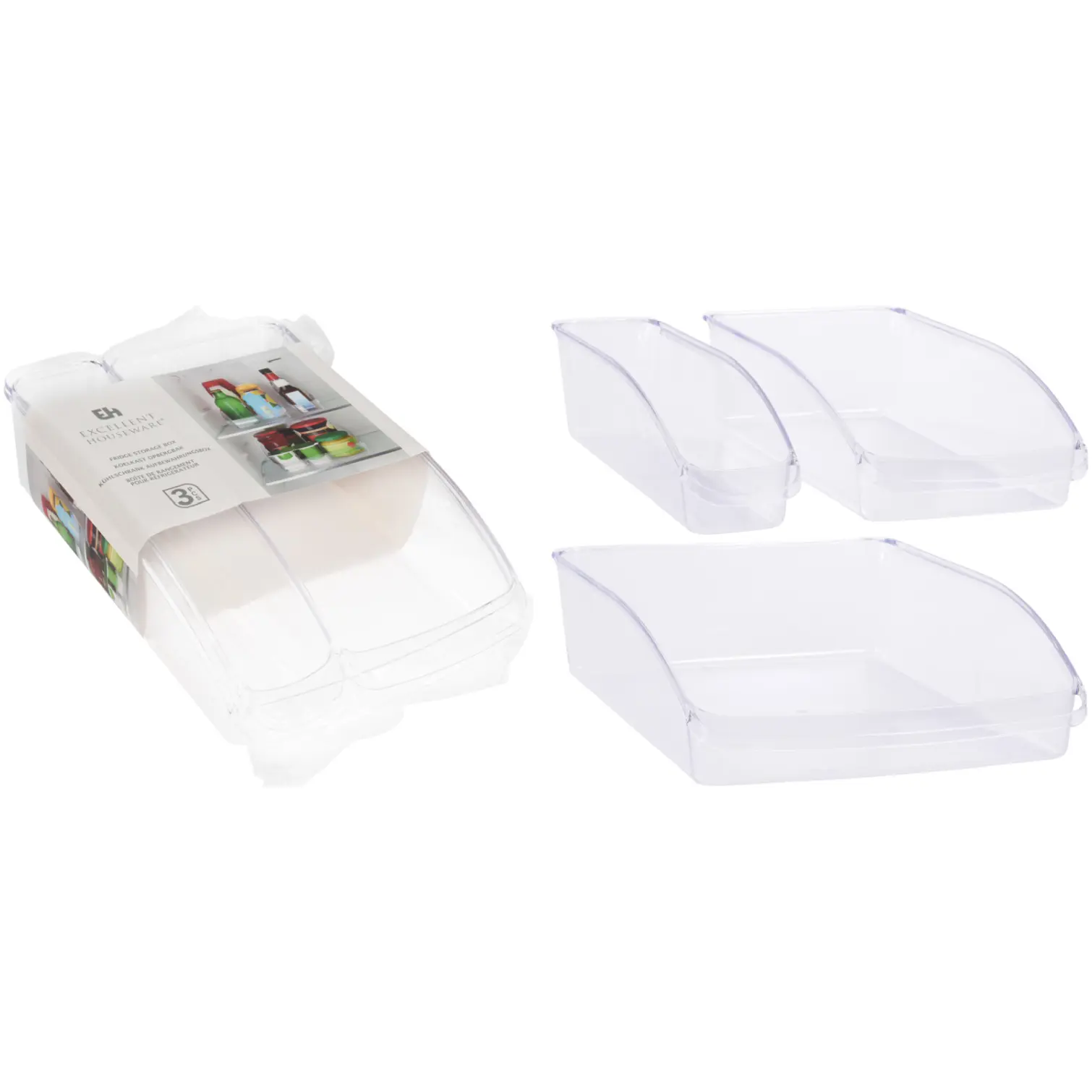 Excellent Houseware Fridge Organiser Set 3 Pack