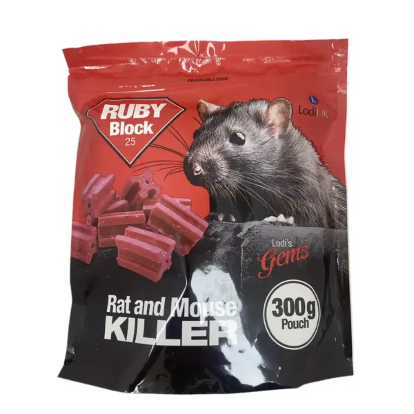 LOD0110 Lodi Ruby Rat And Mouse Killer Blocks 300g