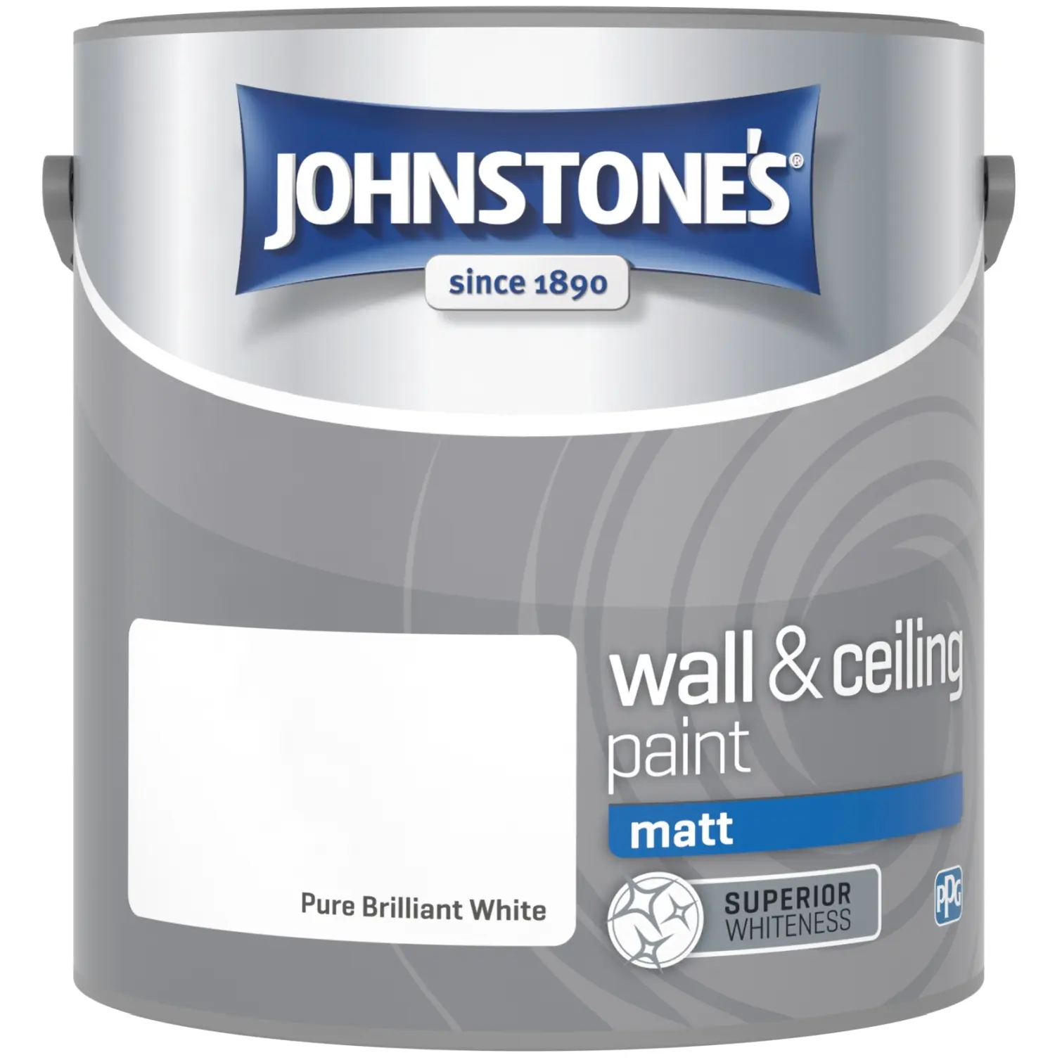 Johnstones Wall & Ceiling paint Pure Brilliant White Matt 2.5 Litre decorating essential for painting a room UK