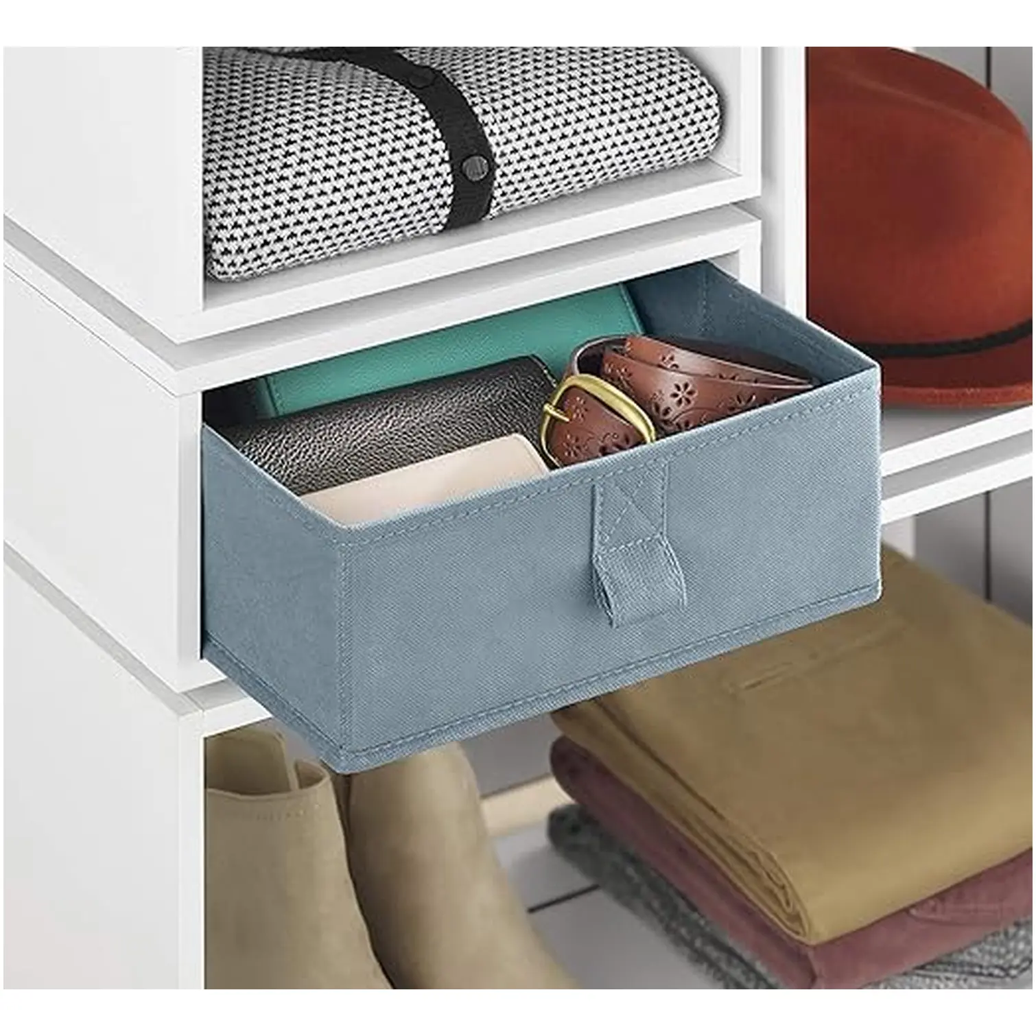 Whitmor Fabric Storage Bin Blue 27.3x27.6x10.8cm