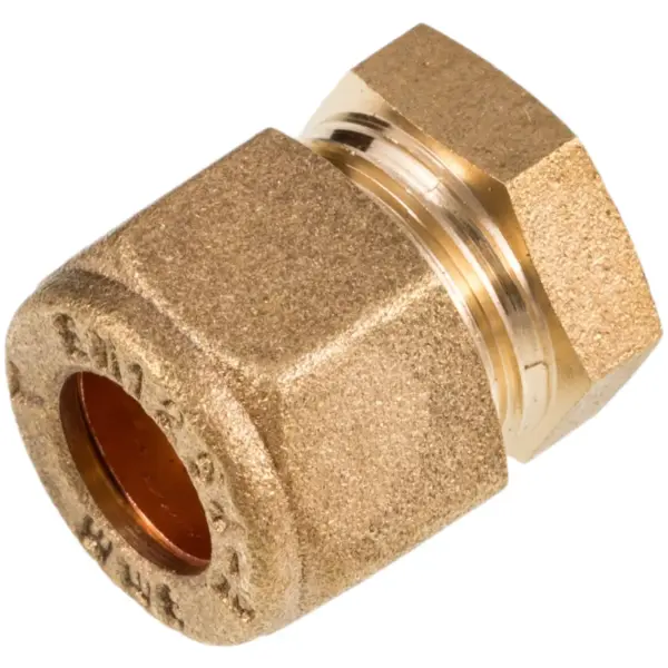 Securplumb  22mm Brass Stop End