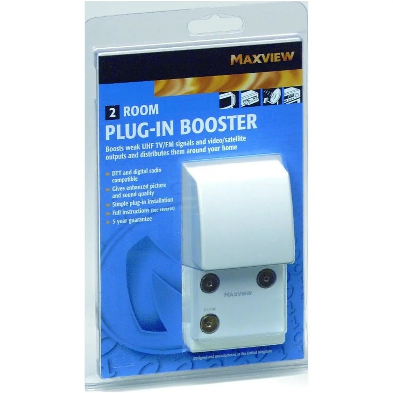 Maxview PSB2C 2 Room Plug In Signal Booster