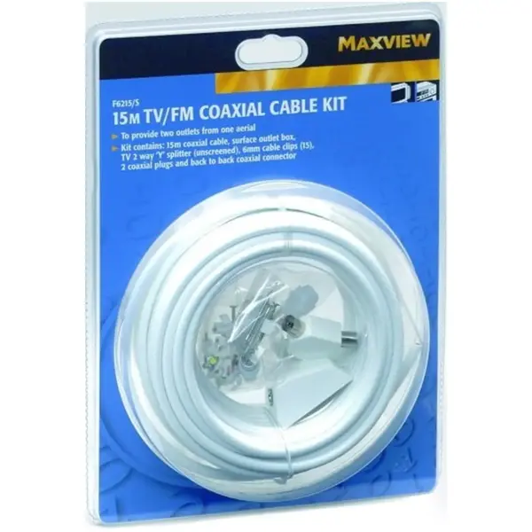 Maxview 15m TV/FM Cable Kit